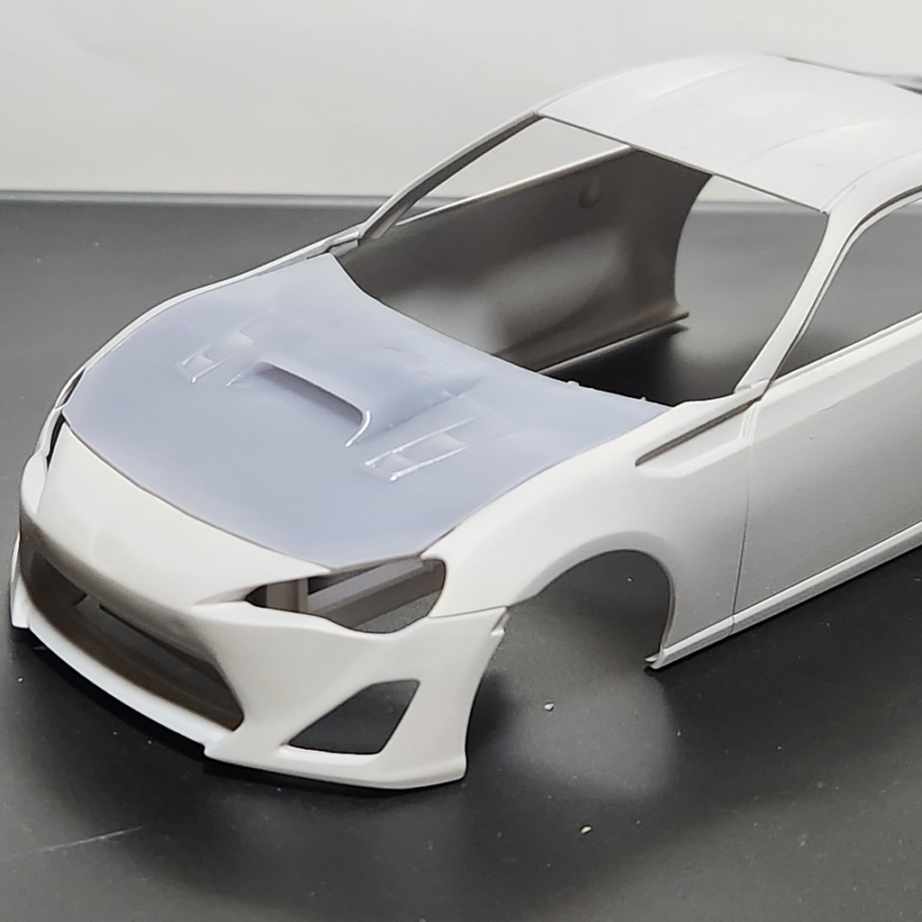 「A社製 1/24スケール トヨタ86」対応 ベンテッドフード&カナードフィンセット