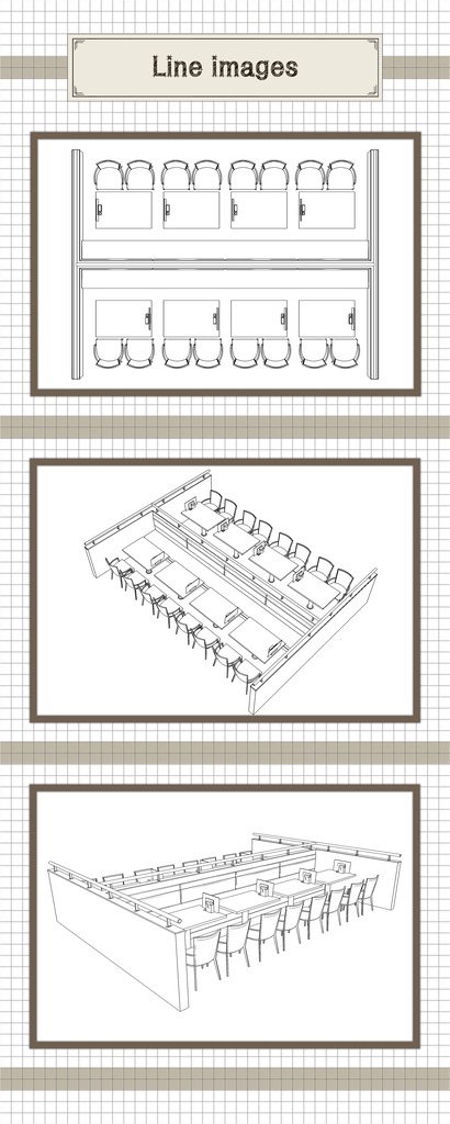 大きなパーティション食堂セット_C