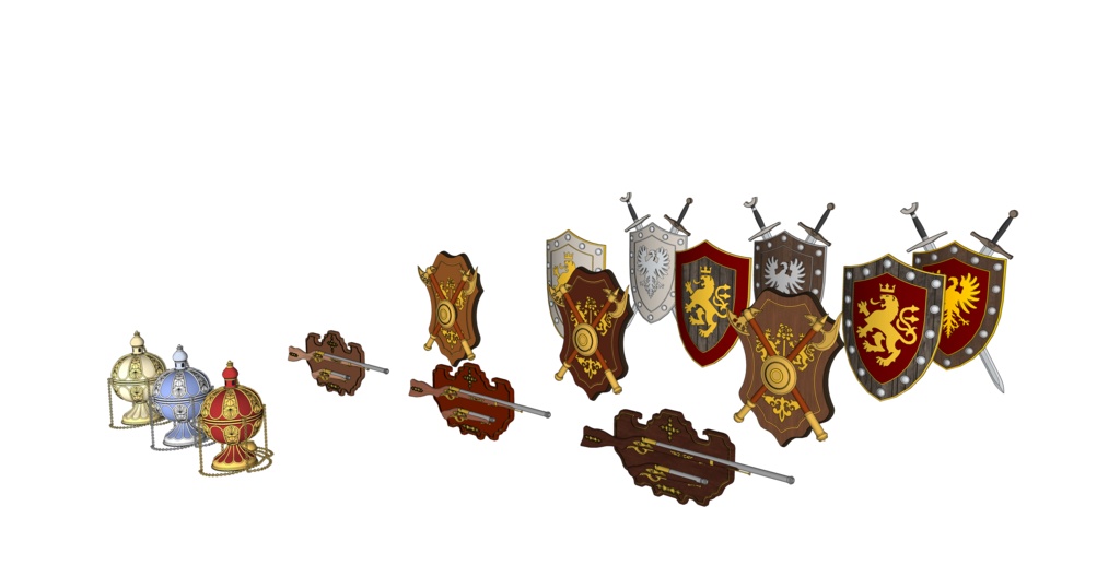 中世風の壁飾りセット