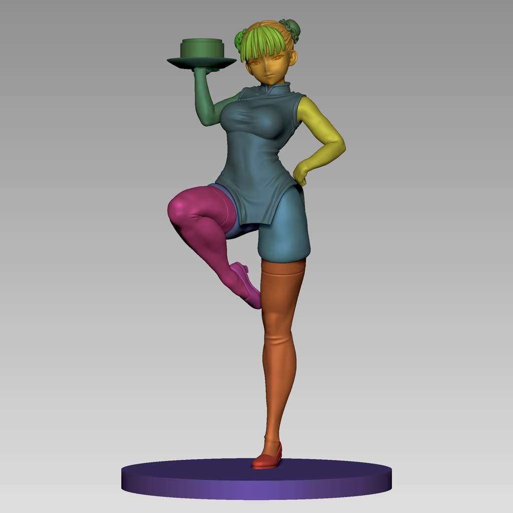 チャイナドレス娘 3Dプリント用STLデータ