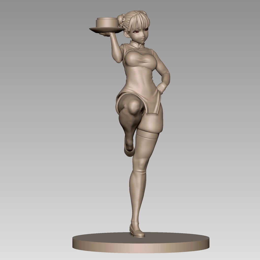 チャイナドレス娘 3Dプリント用STLデータ