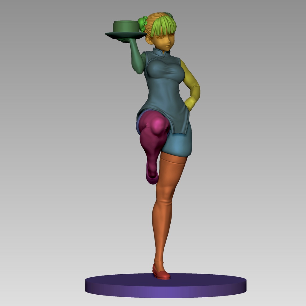 チャイナドレス娘 3Dプリント用STLデータ