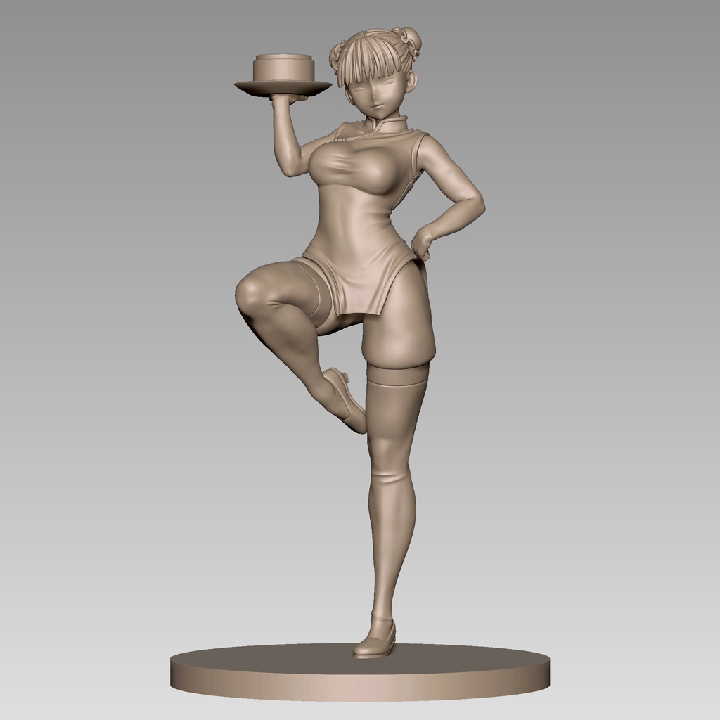チャイナドレス娘 3Dプリント用STLデータ