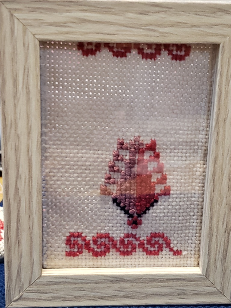 パレスチナ刺繍 2枚フレーム 杉の木と郷愁