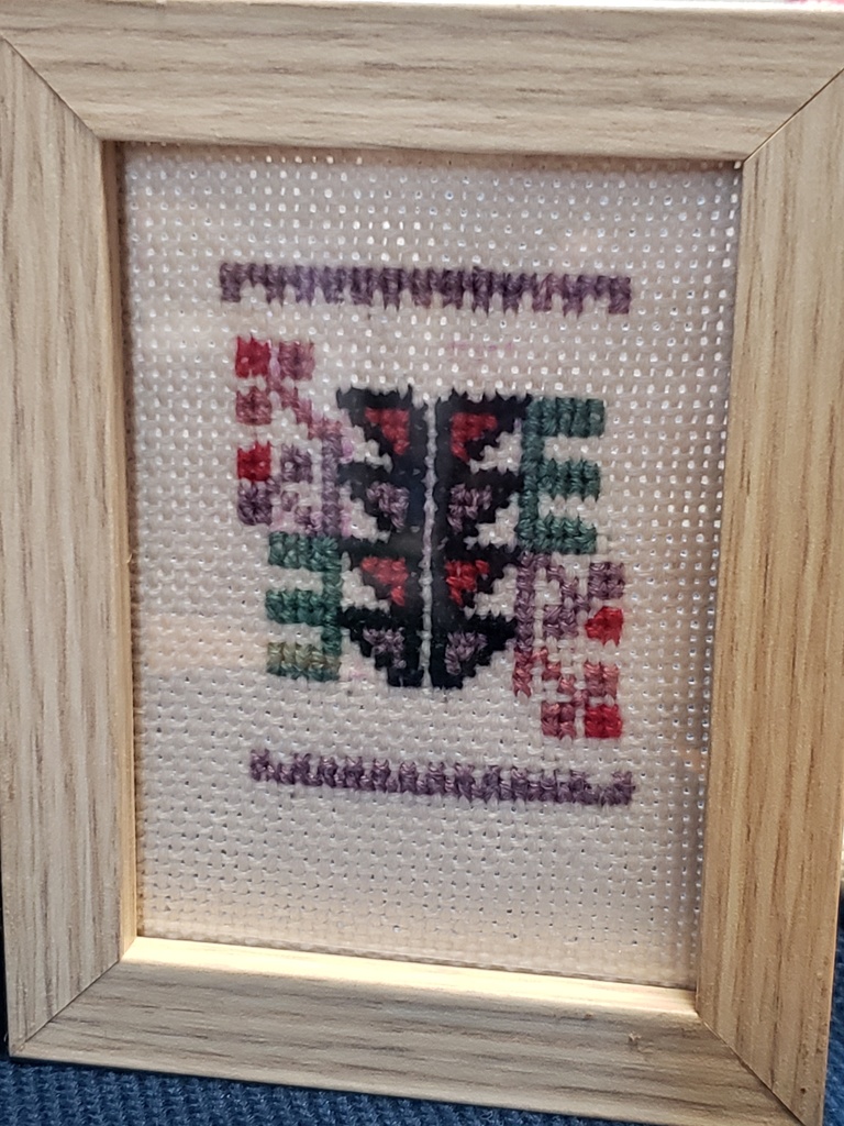 パレスチナ刺繍 2枚フレーム 杉の木と郷愁