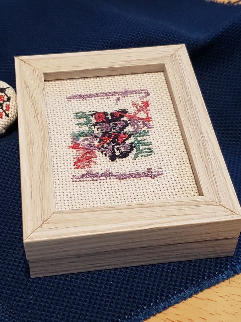 パレスチナ刺繍 2枚フレーム 杉の木と郷愁