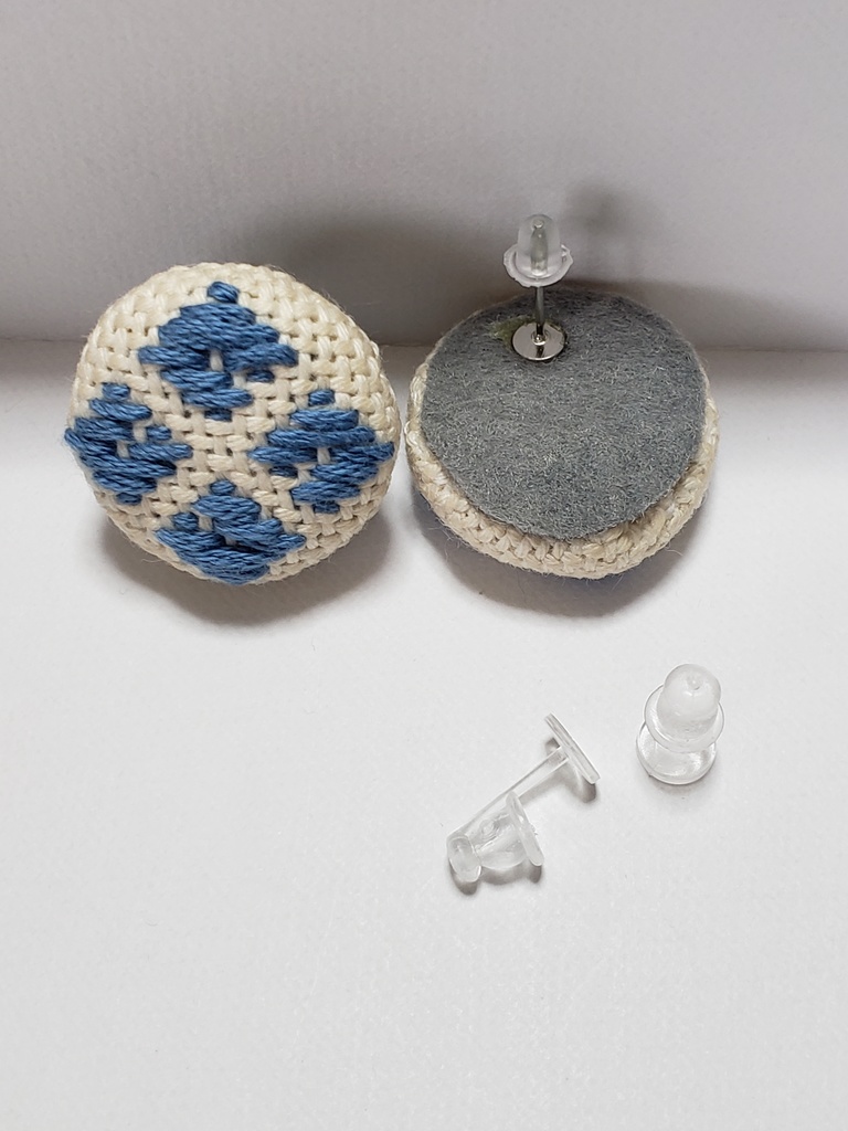 こぎん刺し タイツこごり ピアス 青系