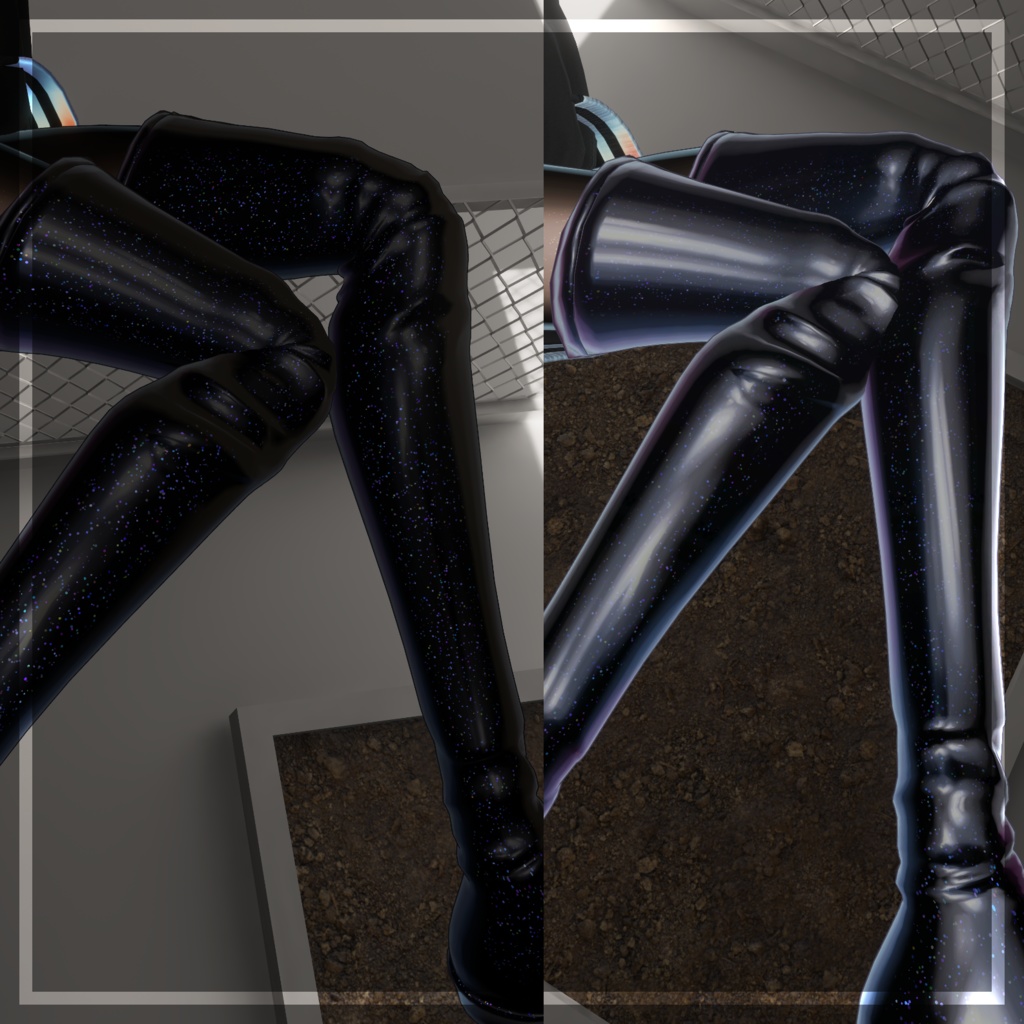 【+head対応/MA対応】ラメラメなロングブーツ【置くだけ!】