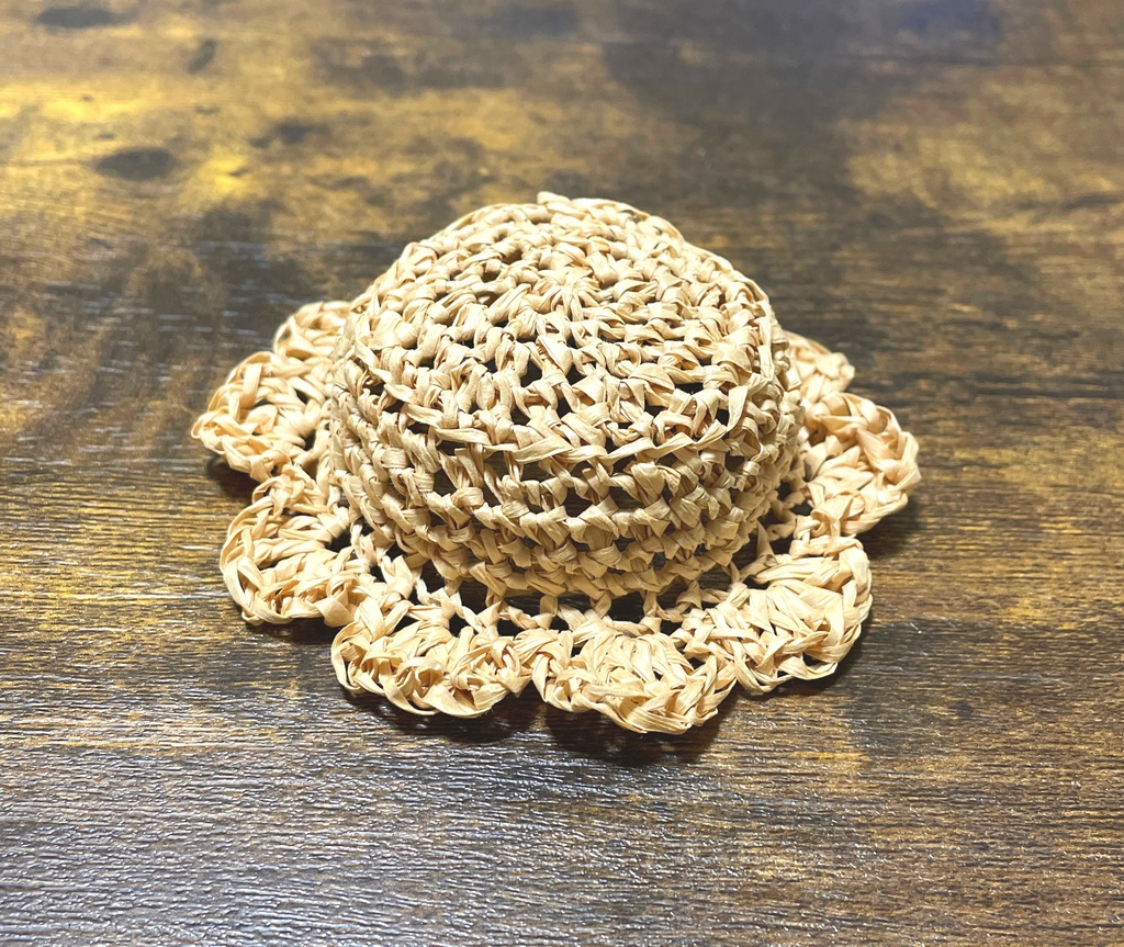 お花の麦わら帽子【10cmぬい用】