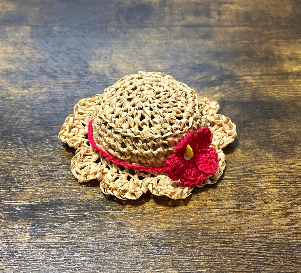お花の麦わら帽子【10cmぬい用】