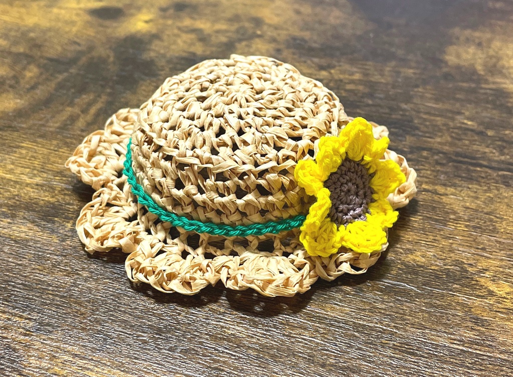 お花の麦わら帽子【10cmぬい用】