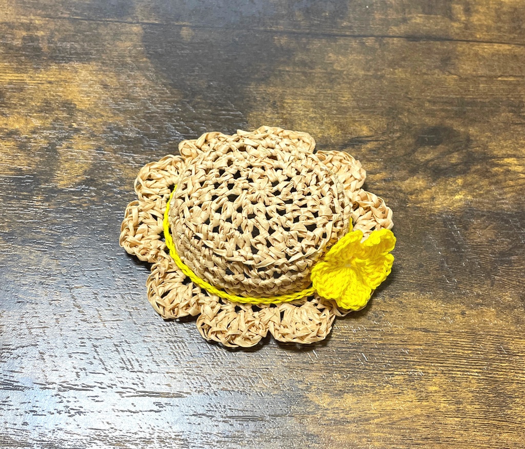 お花の麦わら帽子【10cmぬい用】