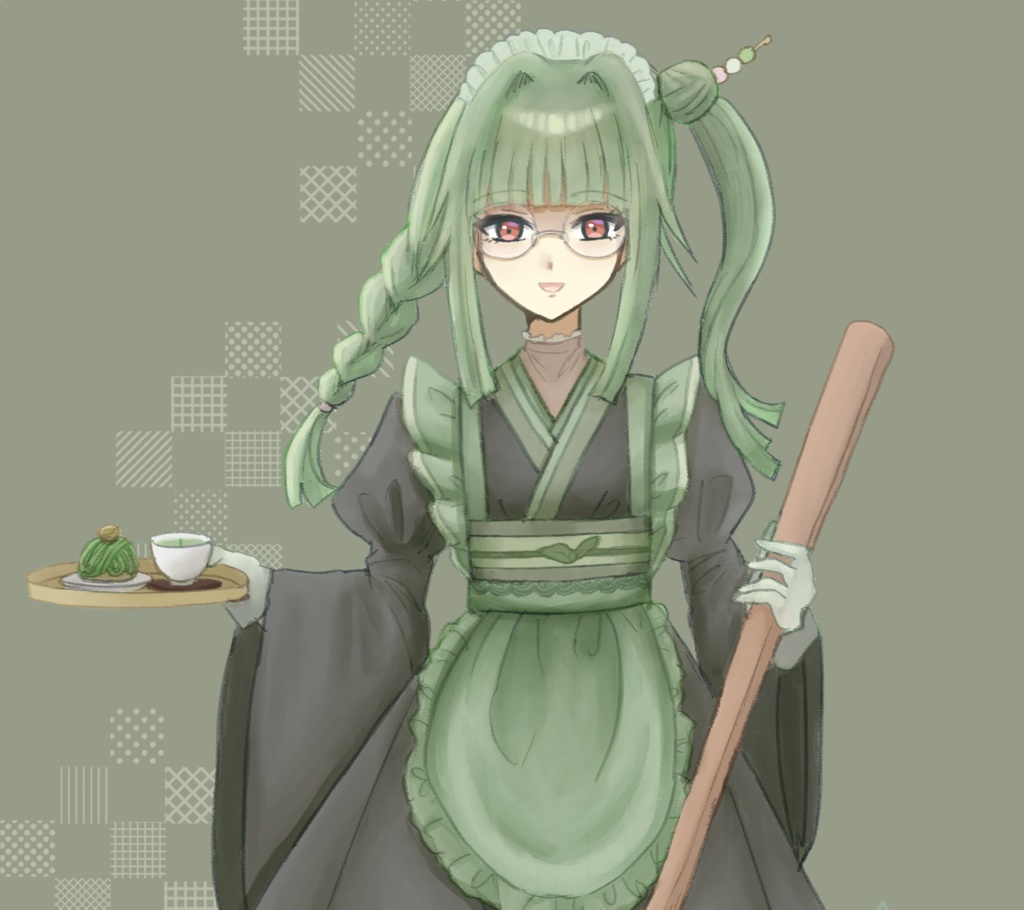 【音源立ち絵】茶歌成_和メイド風衣装