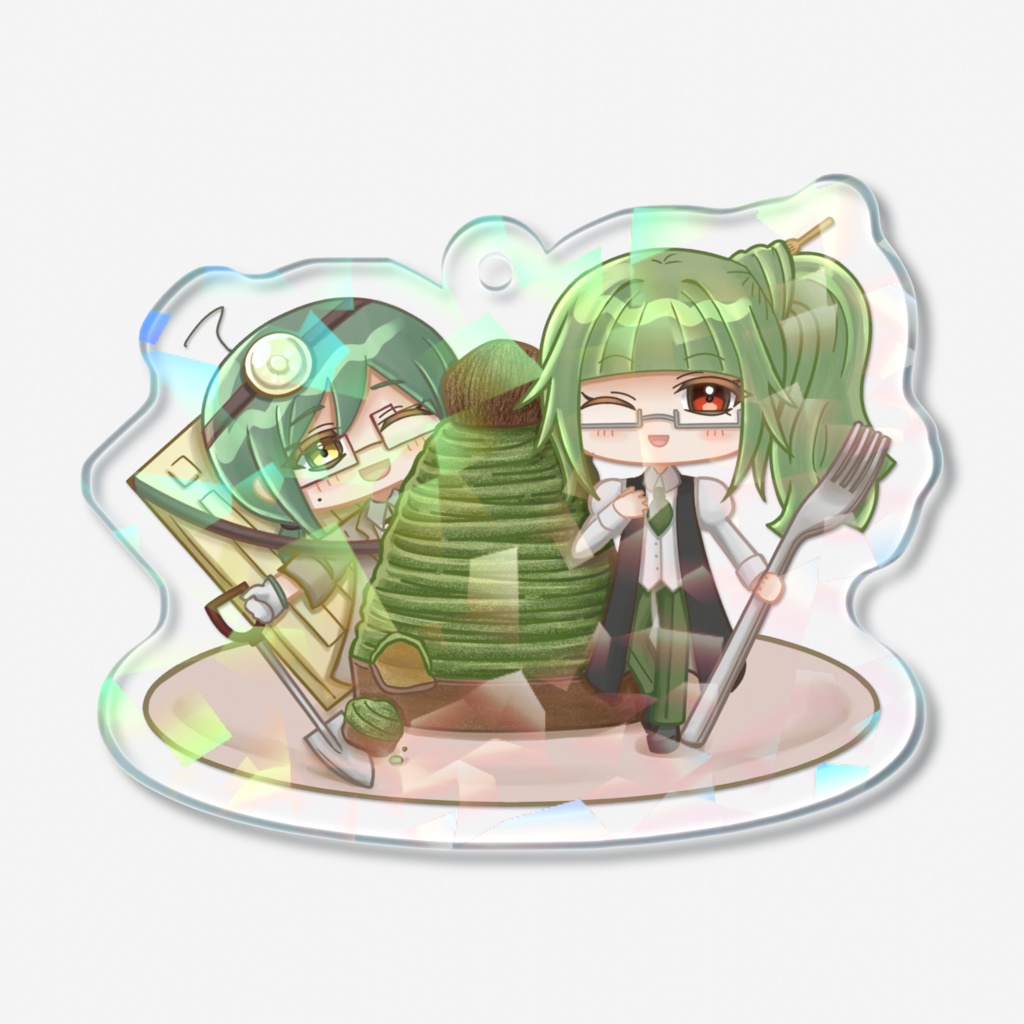【グッズ】UTAUおやつアクキー　カロガド＆茶歌成《抹茶モンブラン》