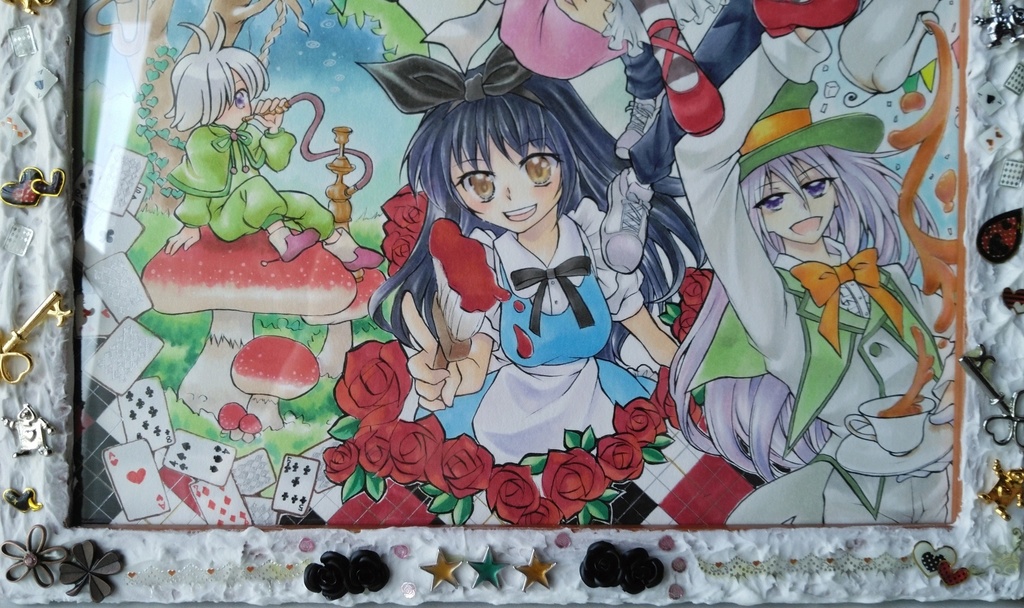 手描きオリジナルイラスト アリスインワンダーランド 額入り大色紙 たかはま出張所 Booth