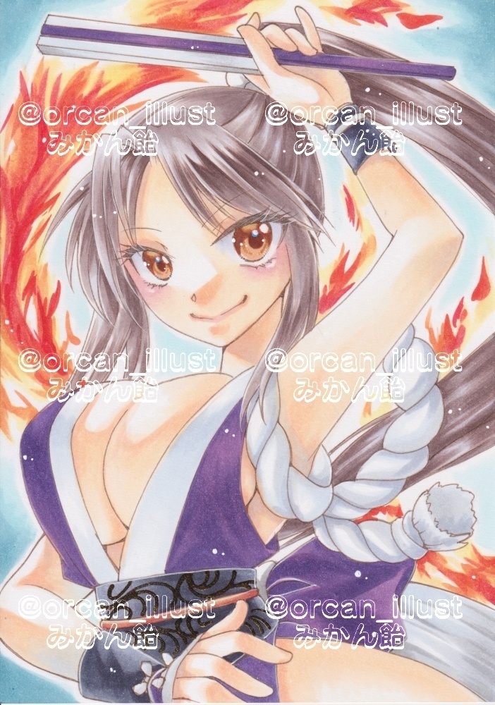 不知火舞　餓狼伝説　KOF　手描きアナログイラスト