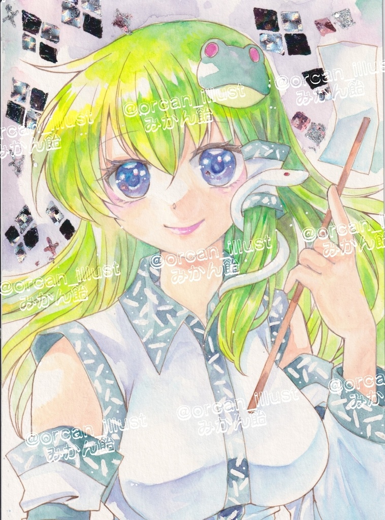 手描きアナログイラスト東方☆東風谷早苗☆