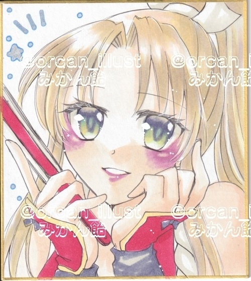 手描きアナログイラスト不知火舞色紙
