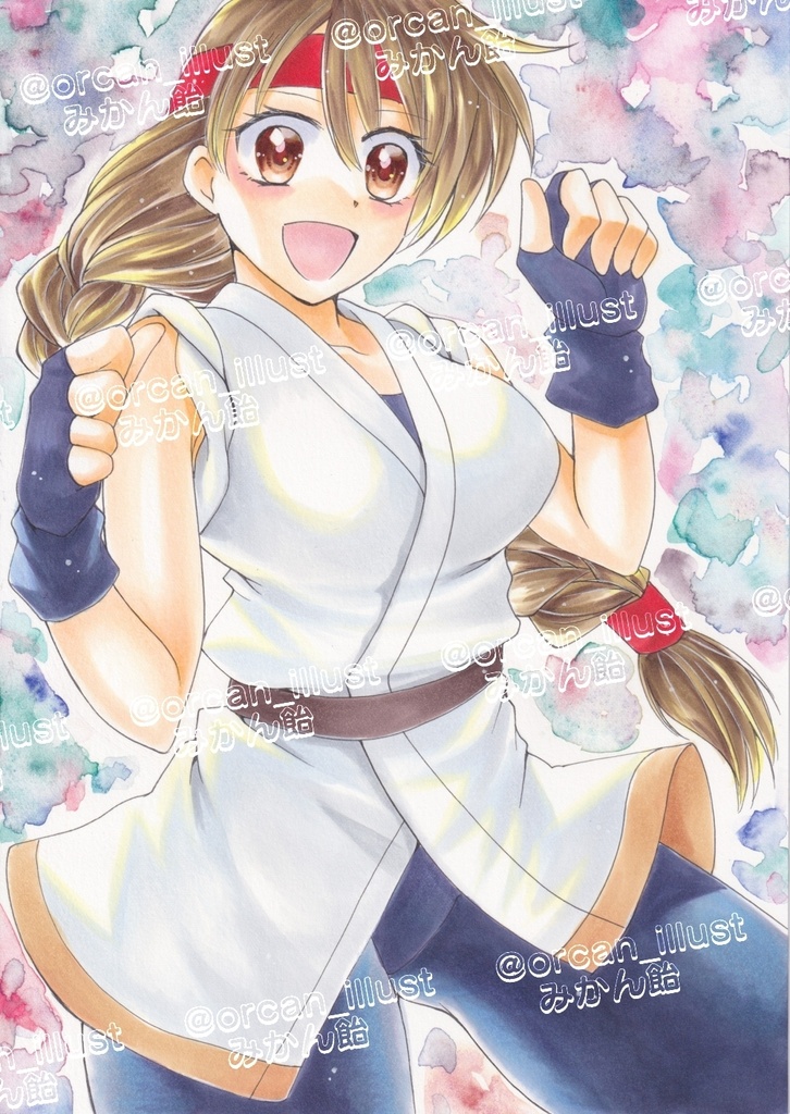 手描きアナログイラスト龍虎の拳ユリサカザキ