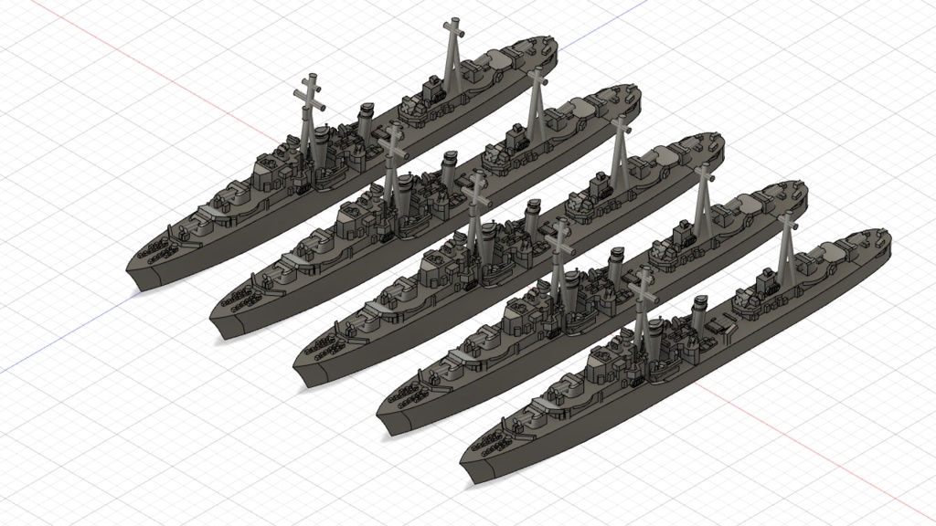 1/3000 トライバル級駆逐艦 5隻セット / Tribal-class destroyer