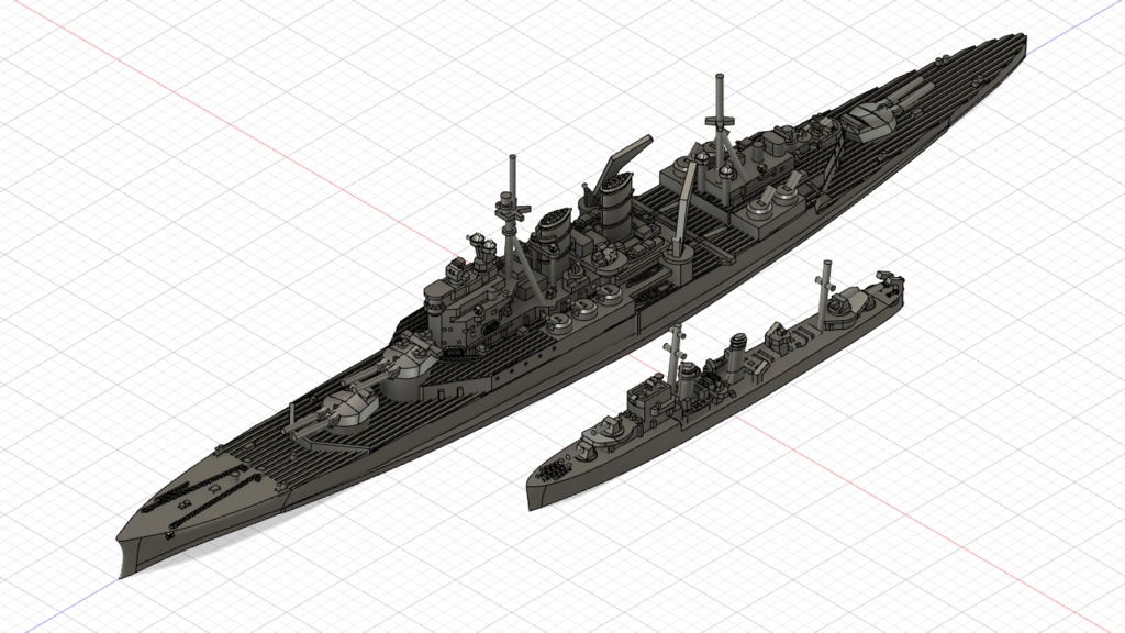 1/3000 レナウン & E級駆逐艦 セット / Renown & E-class set