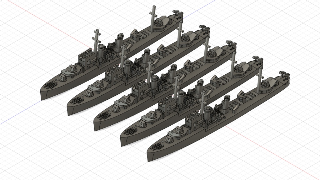 1/3000 E級駆逐艦 5隻セット/ E-class destroyer