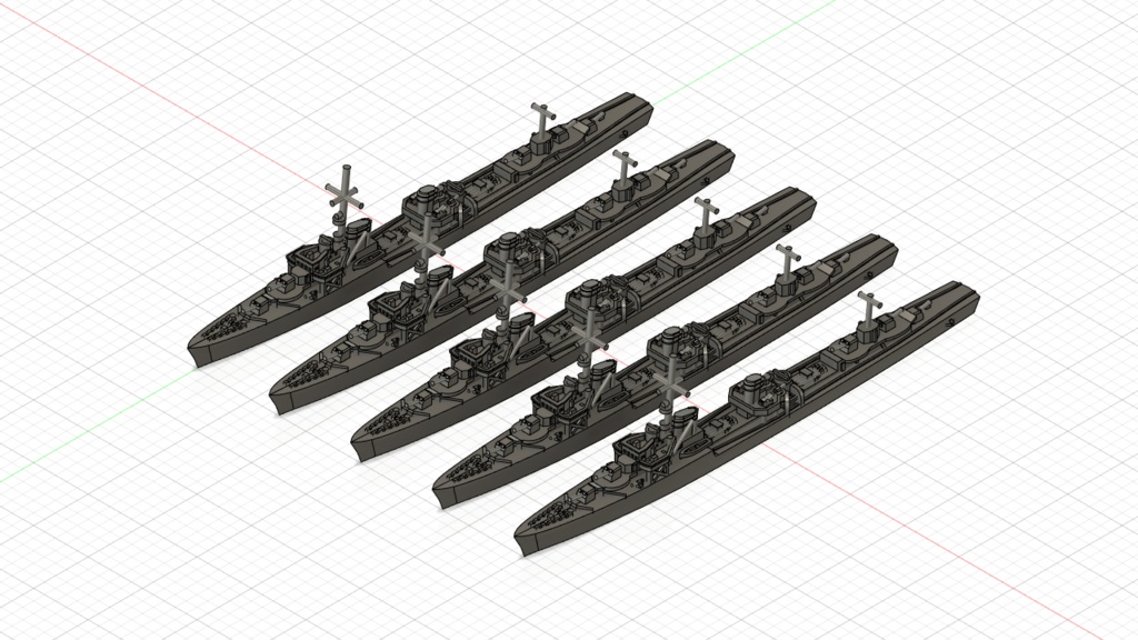 1/3000 Z17級駆逐艦 5隻セット / Type 1936 destroyer