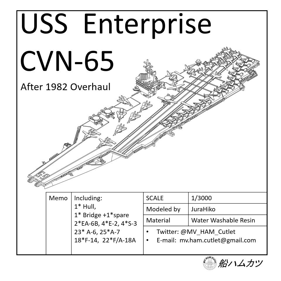 1/3000 CVN-65 エンタープライズ 1982 大改装後 / Enterprise after 1982 Overhaul