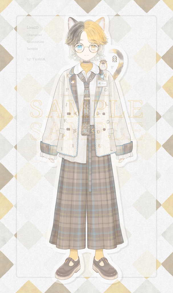 【完売】【限定1点】Live2D全身モデル猫耳会社員VTS対応