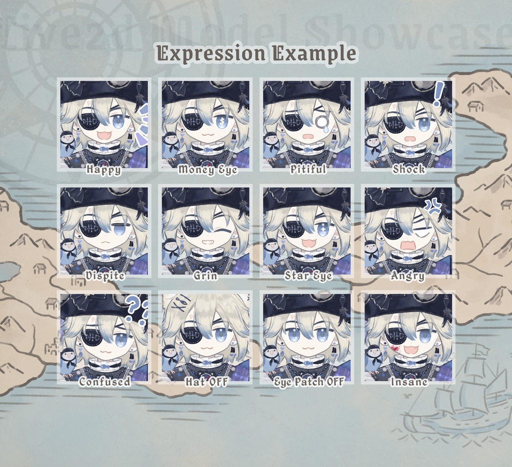 【Limited】 Pirate Cat Live2D Model for VTS