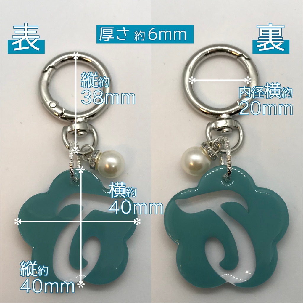 とぅーし さん メンカラーイメージキーホルダー (おはなイニシャル)