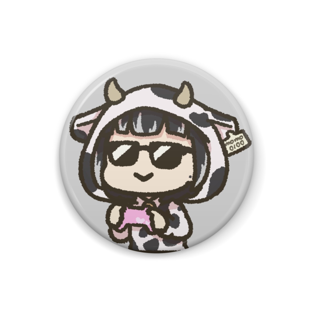 うしの缶バッジ【サングラス】