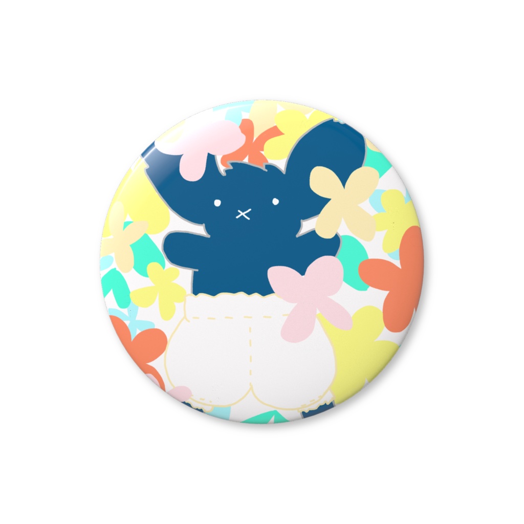 うさぎとおはなの缶バッジ