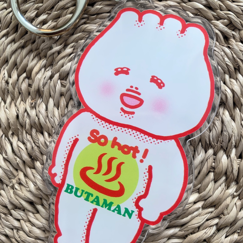 BUTAMAN so hot ! キーホルダー (レッド)