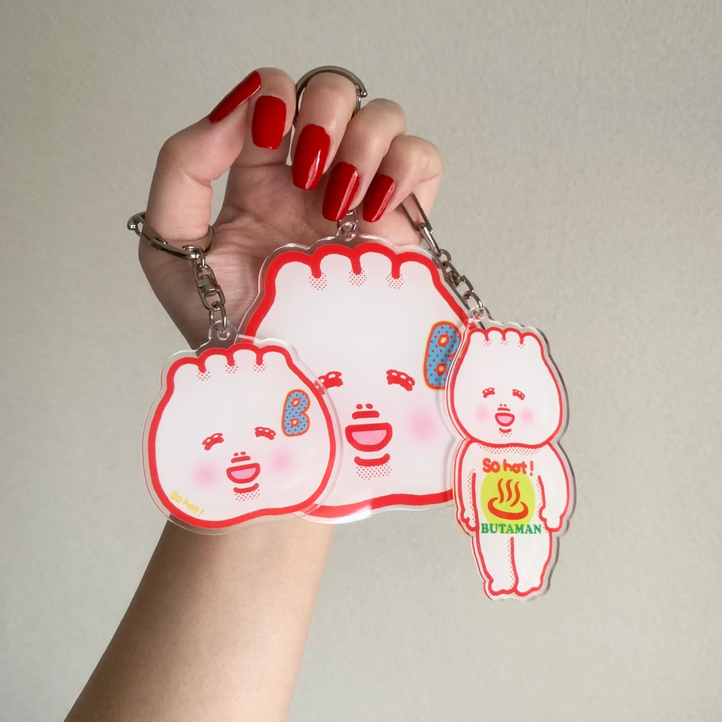 BUTAMAN FACE キーホルダー BIG (レッド)