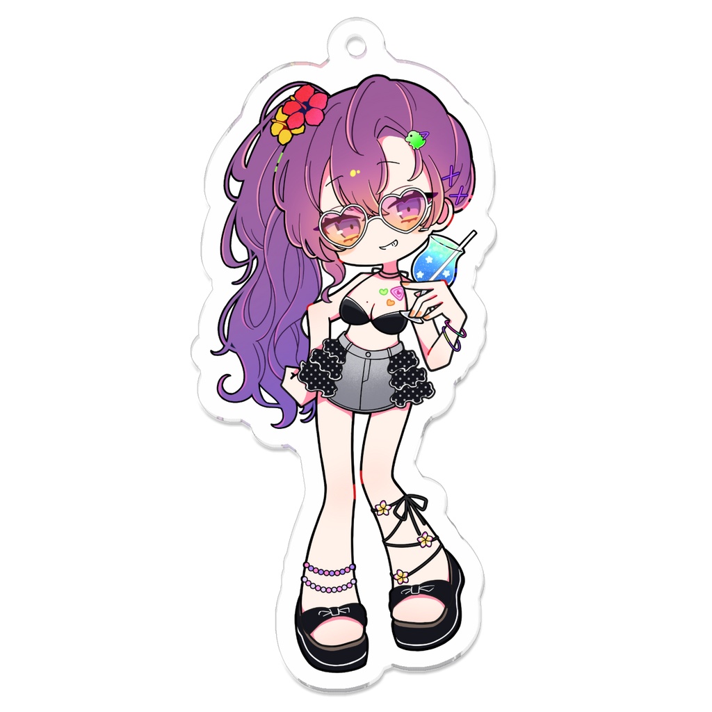 【絶叫ちぃちゃん活動6周年グッズ】夏バージョンアクリルキーホルダー