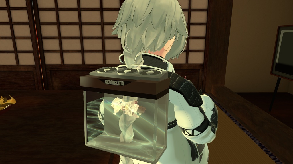 【VRChat想定】フレンドといっしょに旅できる水槽リュック【無料】
