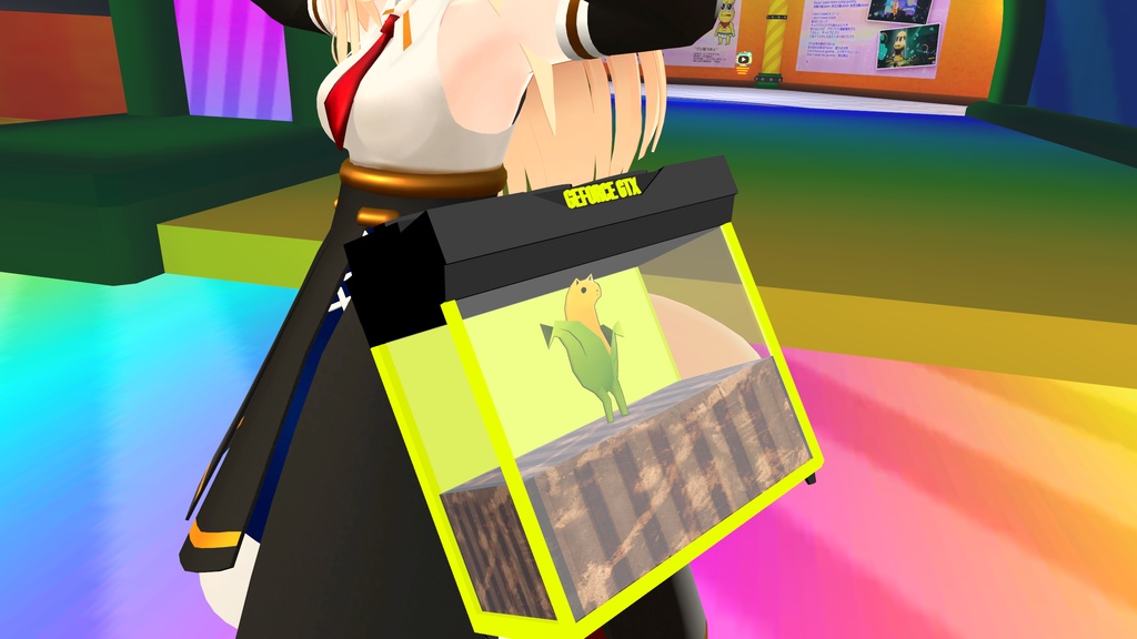 【VRChat想定】フレンドといっしょに旅できる水槽リュック【無料】