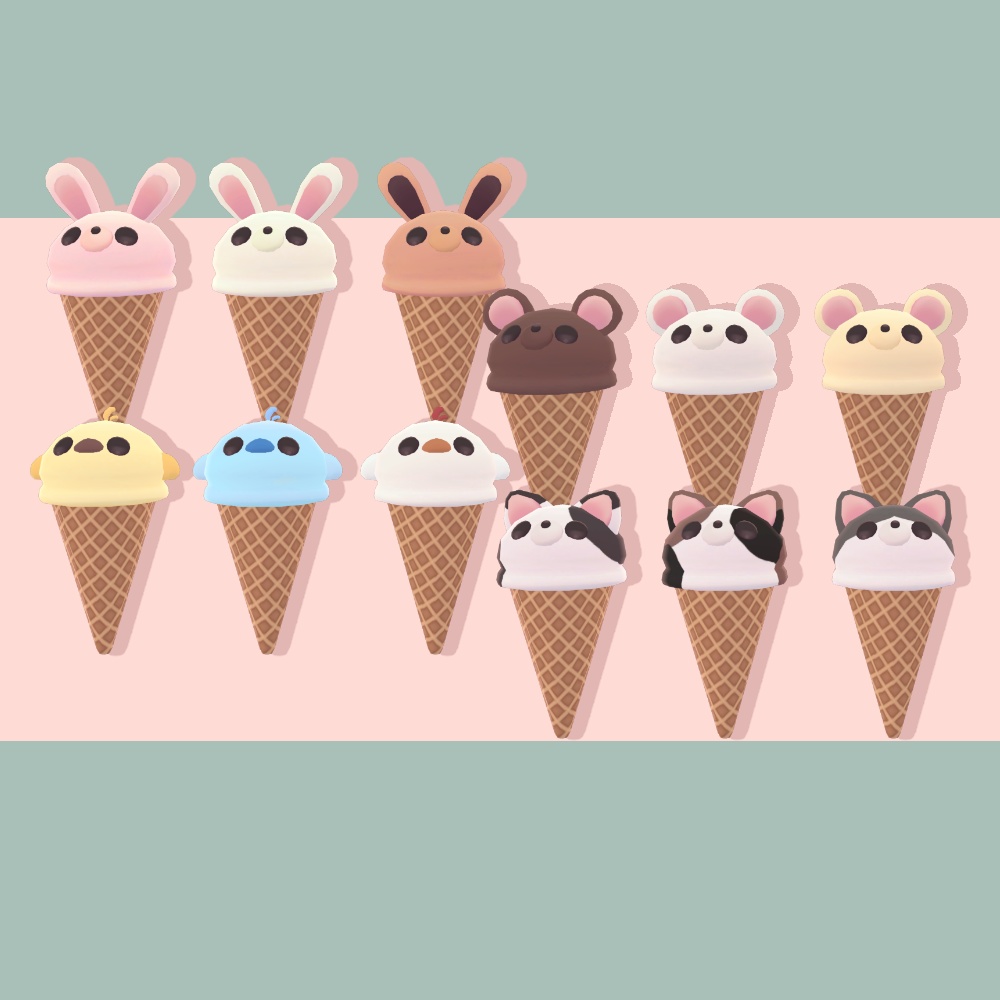 【3Dモデル】アニマルアイスクリーム