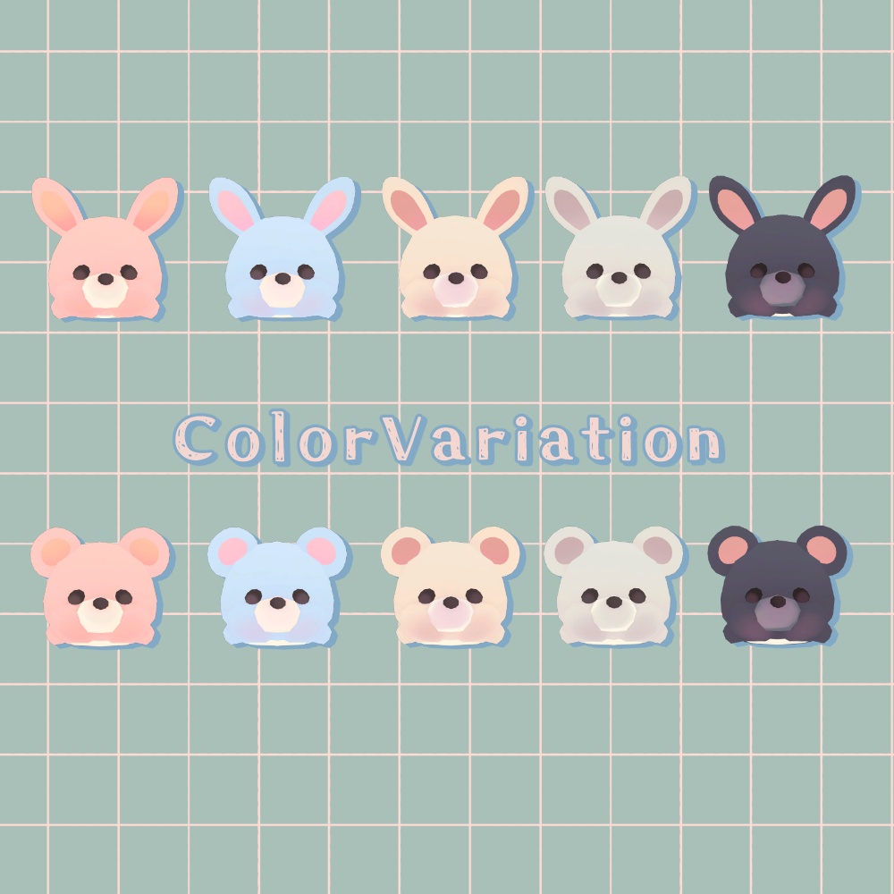 【3Dモデル】くったりぬい Rabbit Bear【無料】
