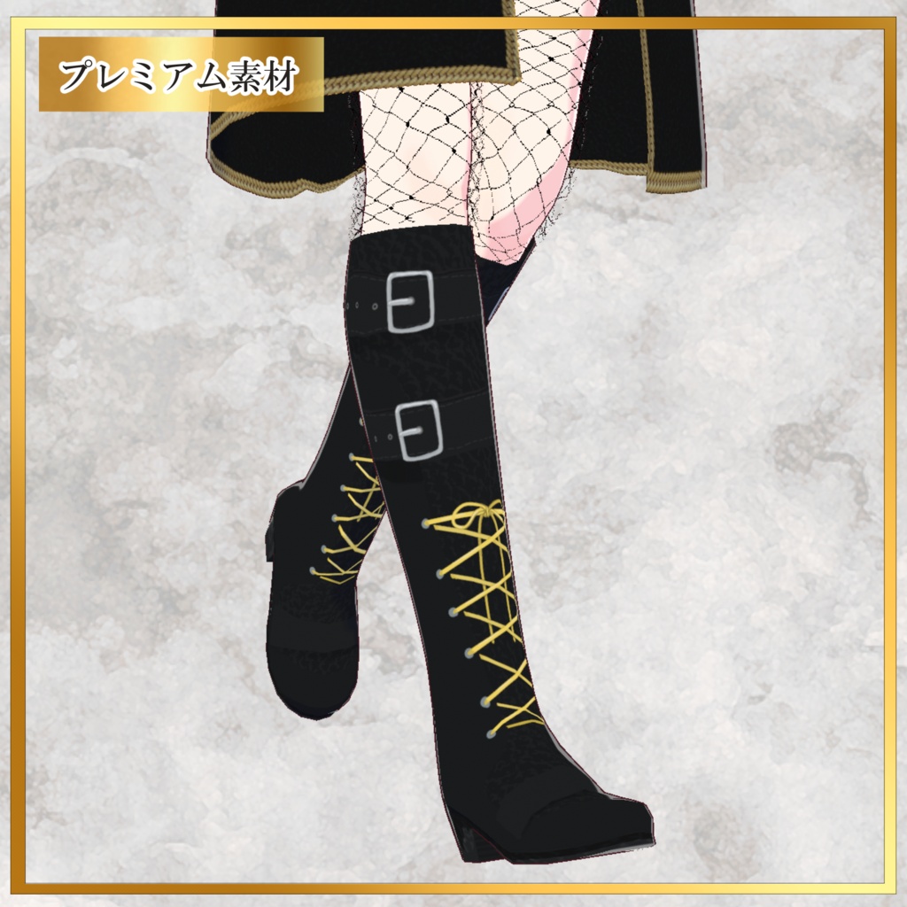 【VRoid】黒ゴシック衣装セット|Black Gothic Outfit Set【コート・スカート・ブーツ】