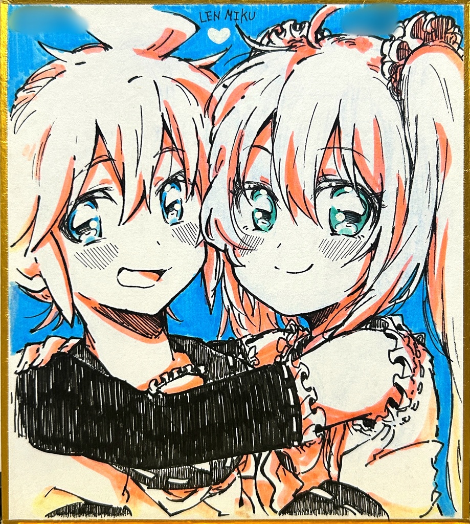 レンミクアナログイラスト色紙