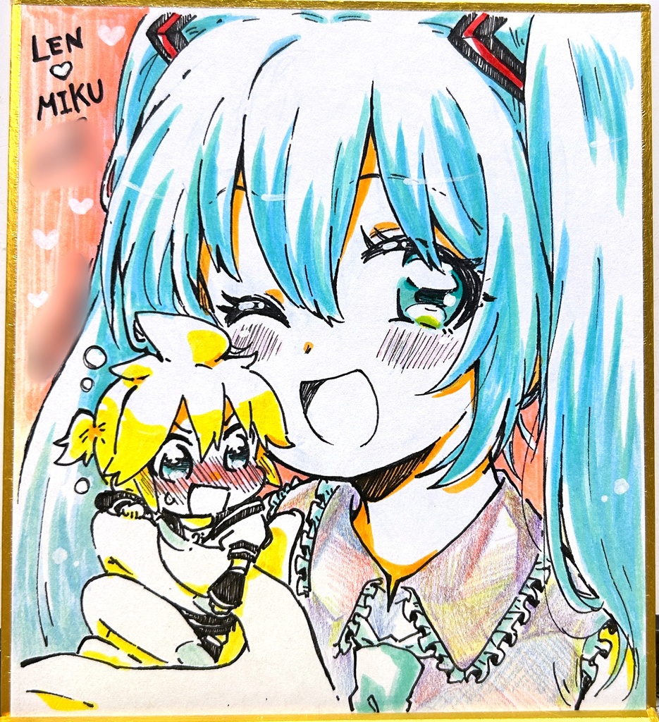 レンミクアナログイラスト色紙