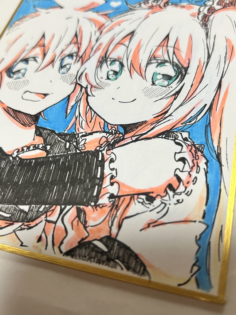 レンミクアナログイラスト色紙