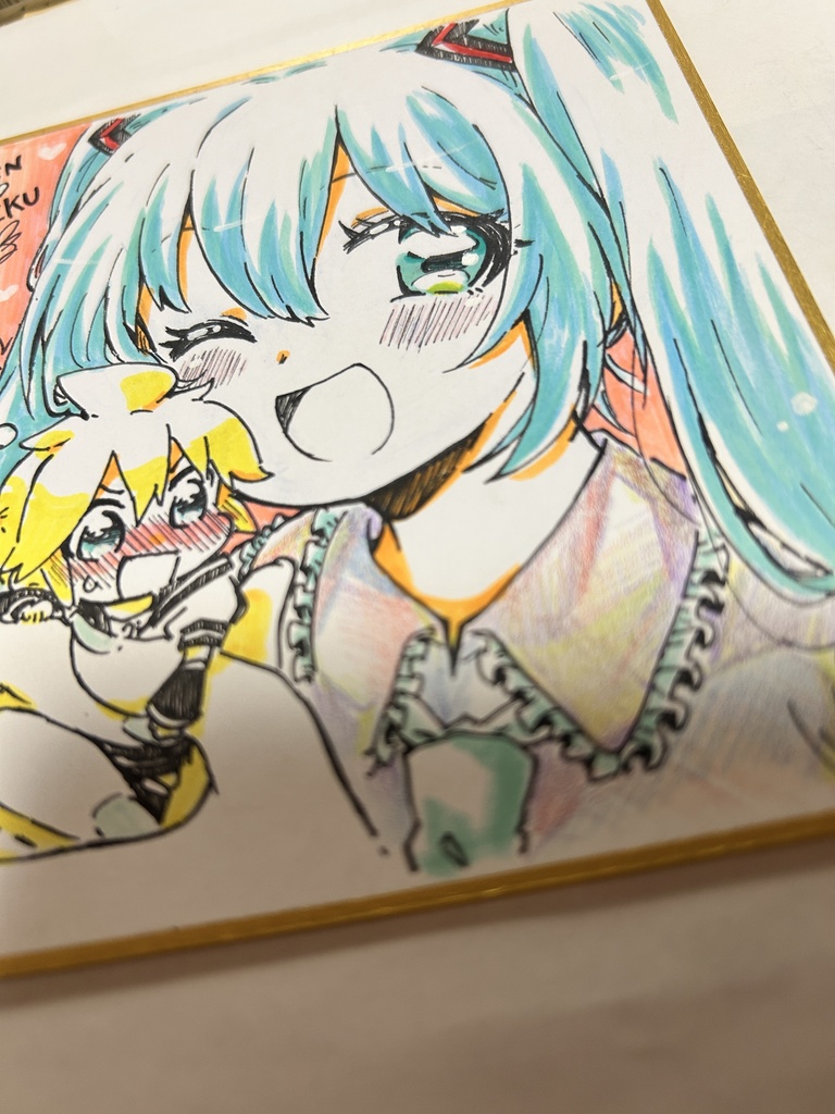 レンミクアナログイラスト色紙