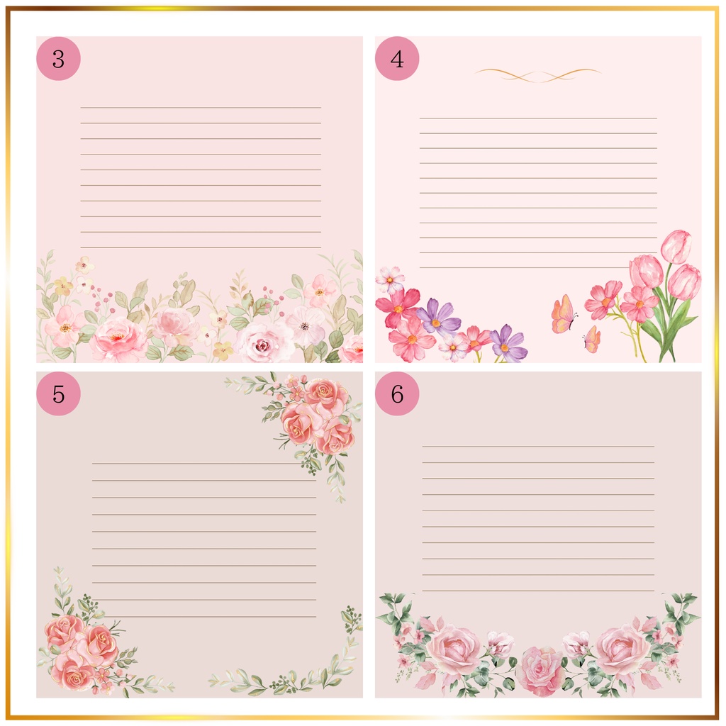 ピンクのお花のメッセージカード