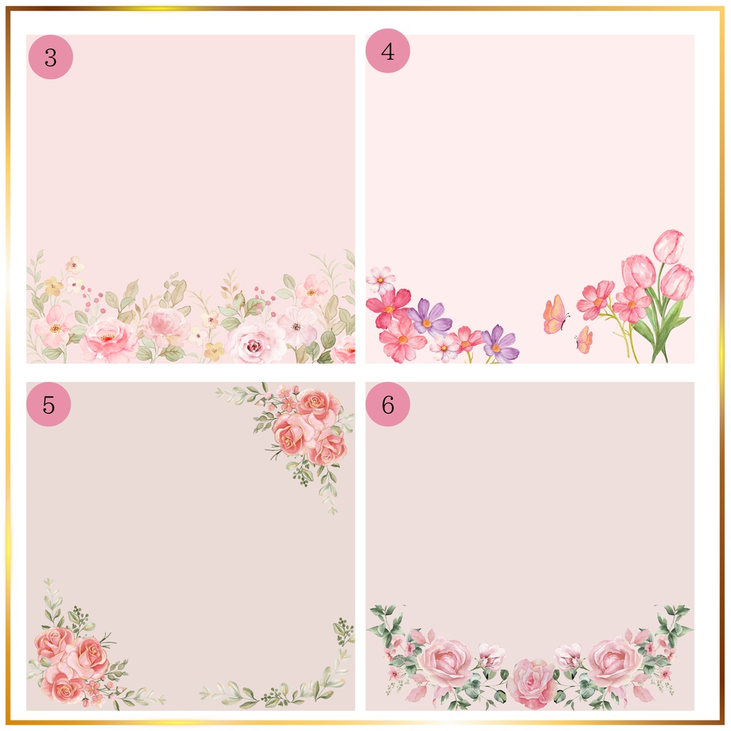 ピンクのお花のメッセージカード