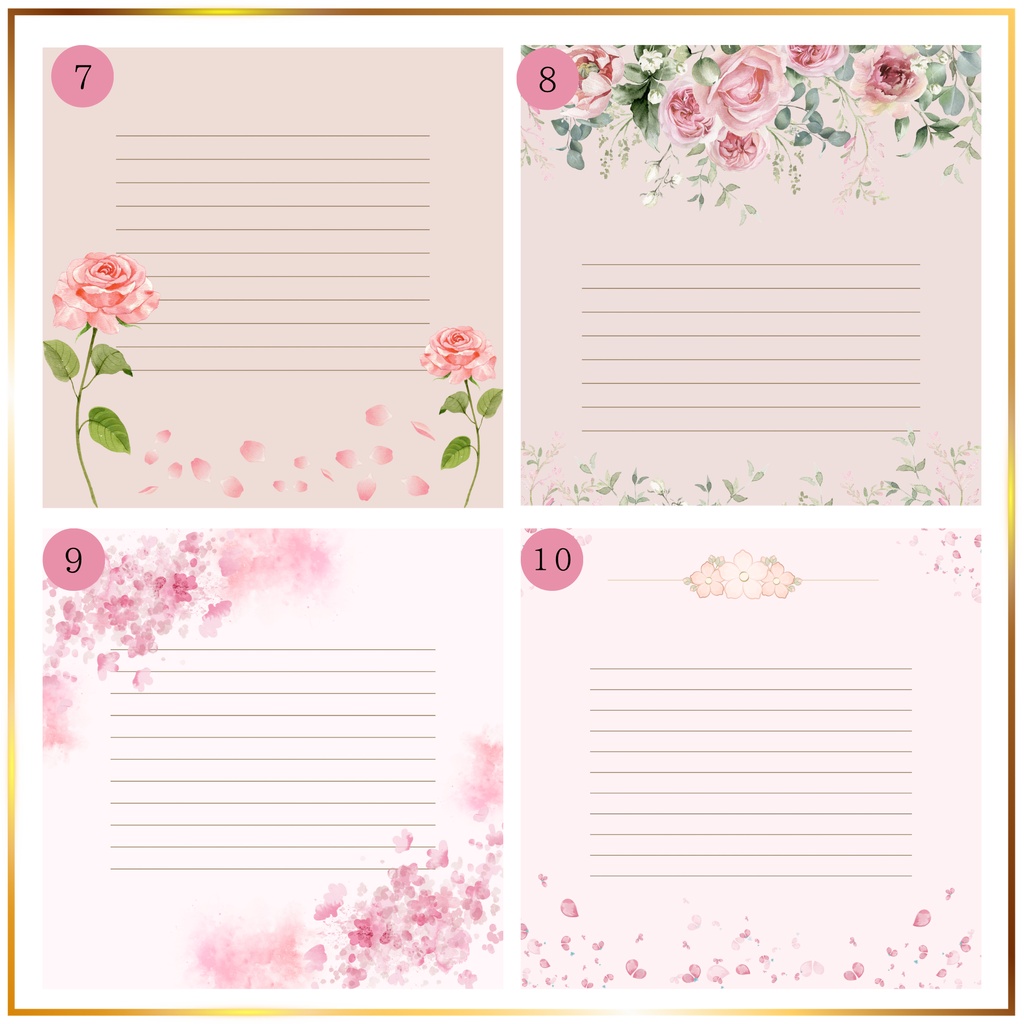 ピンクのお花のメッセージカード