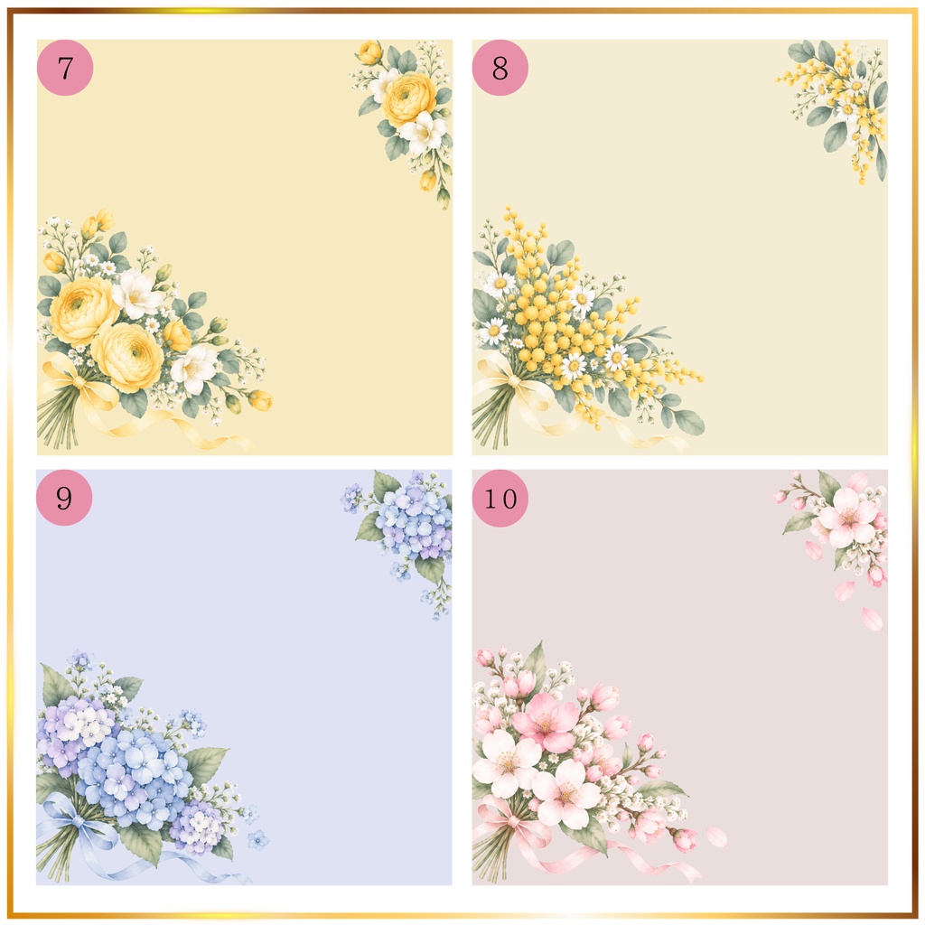 可愛い花束のメッセージカード