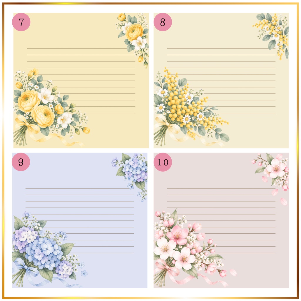 可愛い花束のメッセージカード